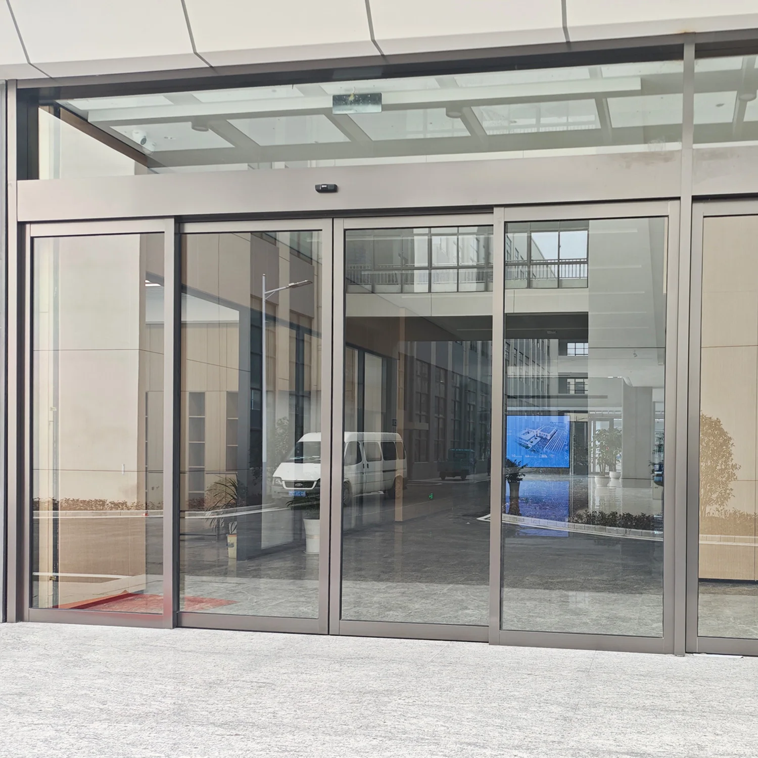 DEPER European Motor 150kg Electric Aluminum Automatic Glass Sliding Door With Sensor