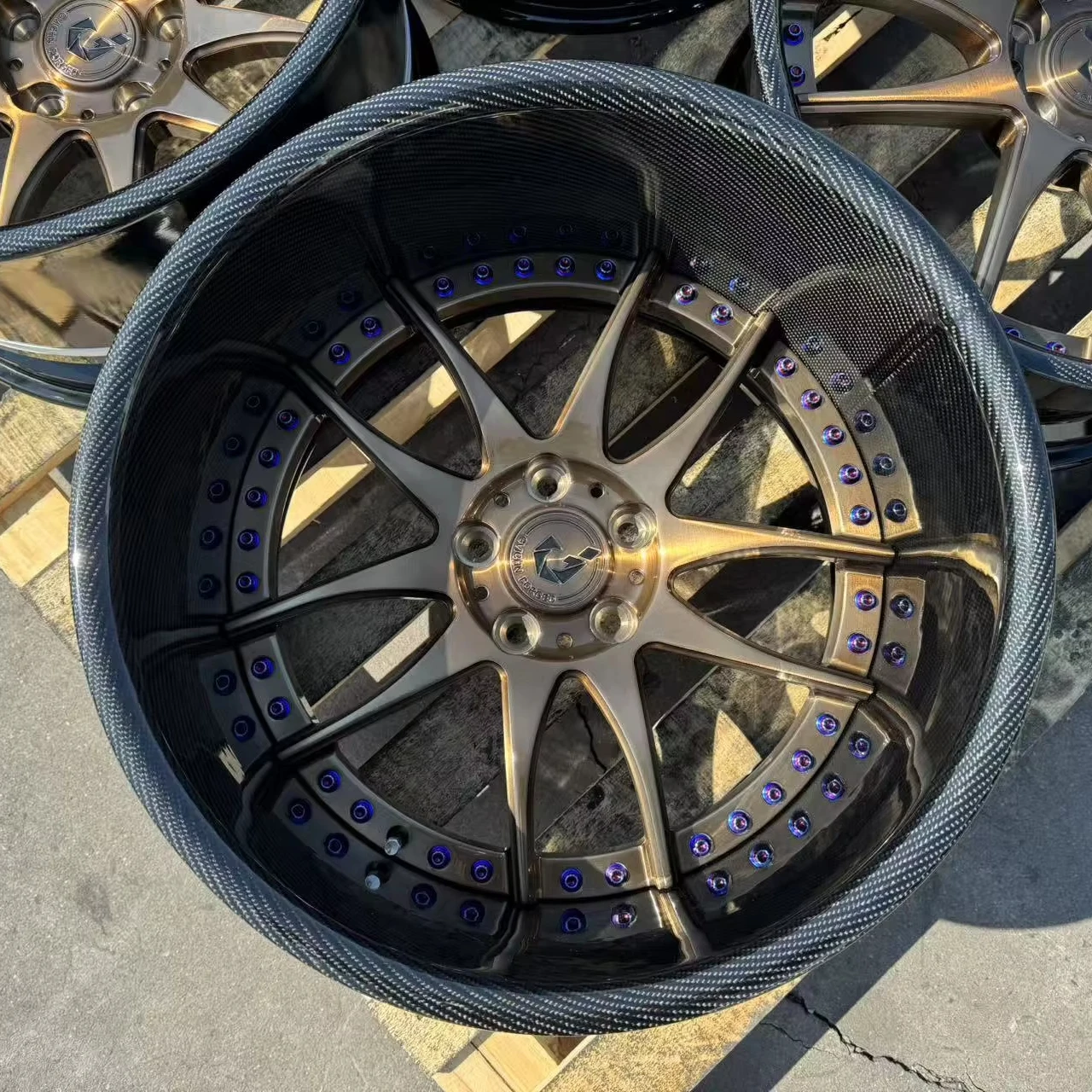 3 Piece Super Deep Dish Brushed For Widebody Nissan GTR Supra Porsche Forged Wheels