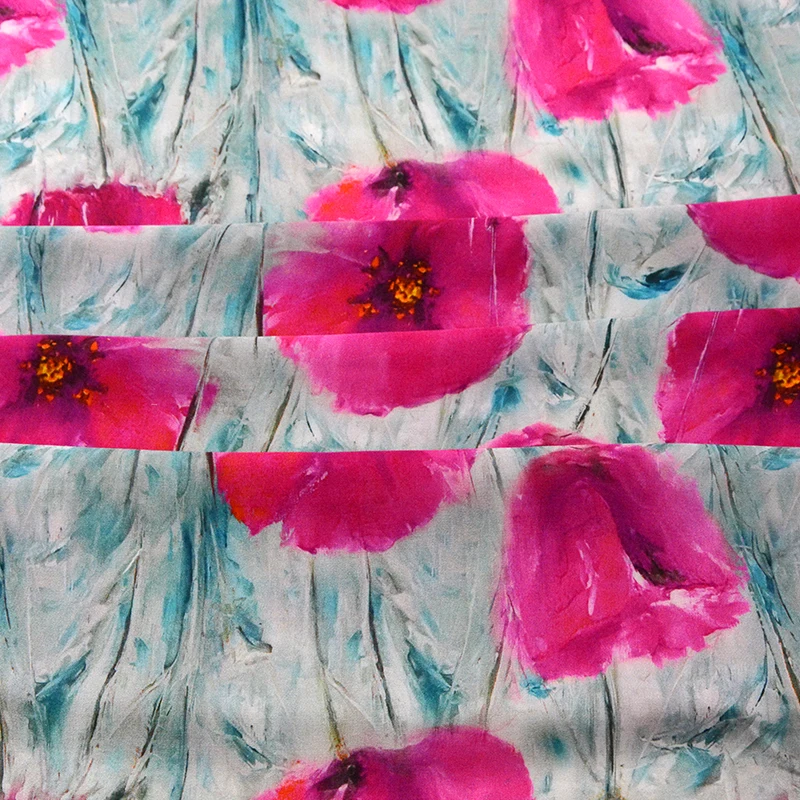 Изготовленный на заказ цифровой новейший женский цветочный принт Мягкая вискоза Вискоза атласная ткань для платья