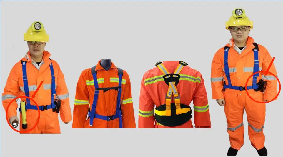 Adjustable Polyester & Nylon Miner Safety Belt For Mining Lamp Battery