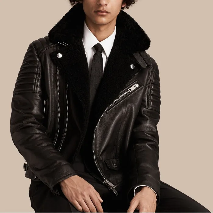 Wholesale High Quality Cotton Casual Streetwear Riding Winter Coats Regular Denim Jeans Jacket With Borg Collar gallery 7