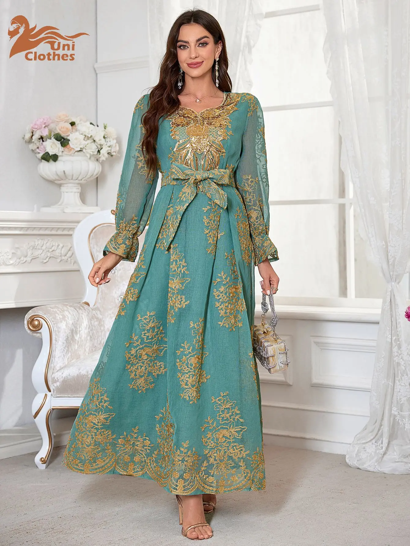 Elegant Slim Abaya - Modest Long Sleeve Muslim Dress