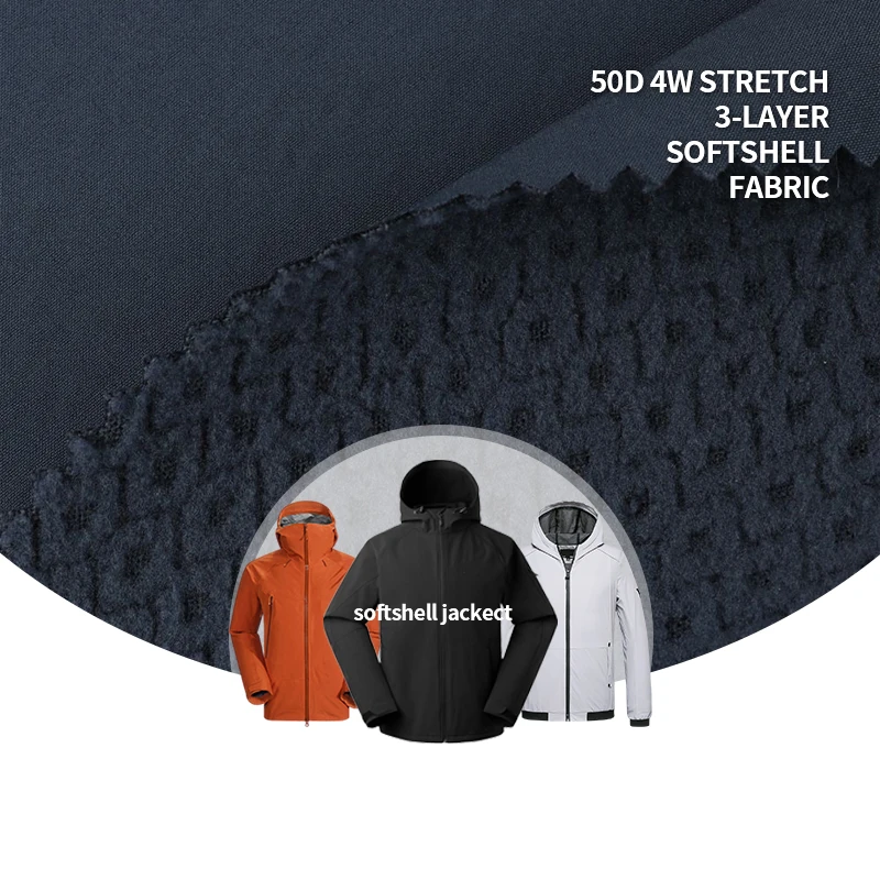 Recyle Waterproof Windproof Polar Fleece Bonded Tpu Elastic Spandex 4