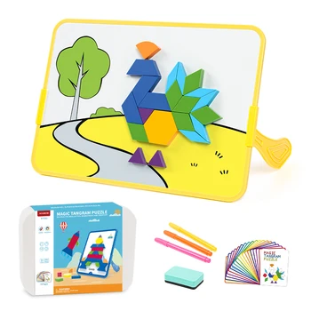 252pcs Magic Tangram Magnetic Puzzle Blocks Set - Educational ABS