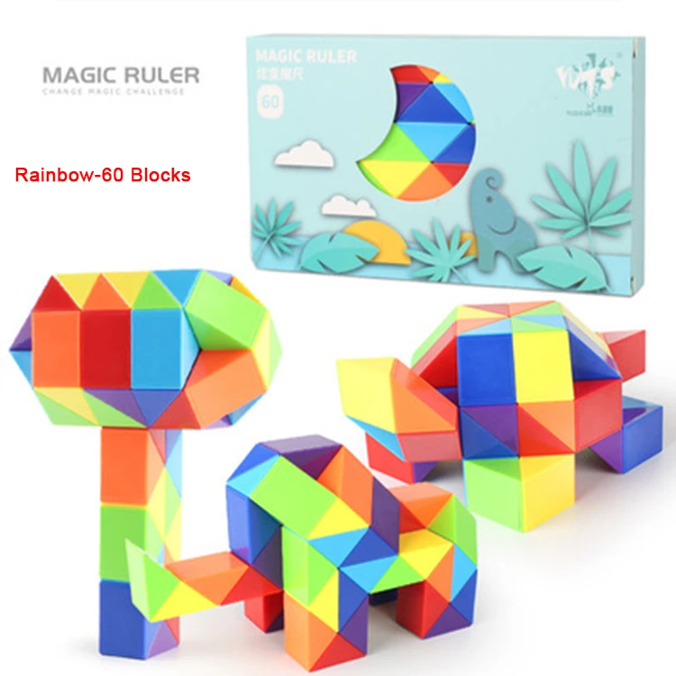 RONSHIN Hollow Magic Ruler Colorful Snake-shaped Bending Ruler Release  Stress Children Puzzle Toy 