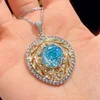 Colgante azul marino con cadena Chopin