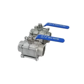 Butt Welded Ball Valve Stainless Steel 3PC Industrial Pipe Valve for Water Gas Acid Oil Manual Power OEM Customizable