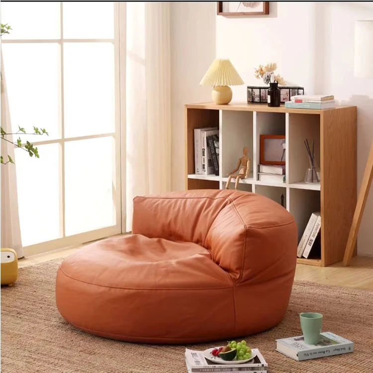 Large Small Linen Lounge Chair Bean Bag Puff Casual Chat Waterproof Fabric Bean Bag Living Room Bedroom Fuzzy Tatami Sofa Foam