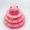 Rueda giratoria para gatos de cuatro capas, bolsa OPP rosa
