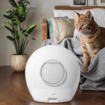 UV Sterilized Smart Round Cat Litter Box Automatic Splash-Free Toilet with Sand Scooping Feature Improved Cat Litter Cleaning