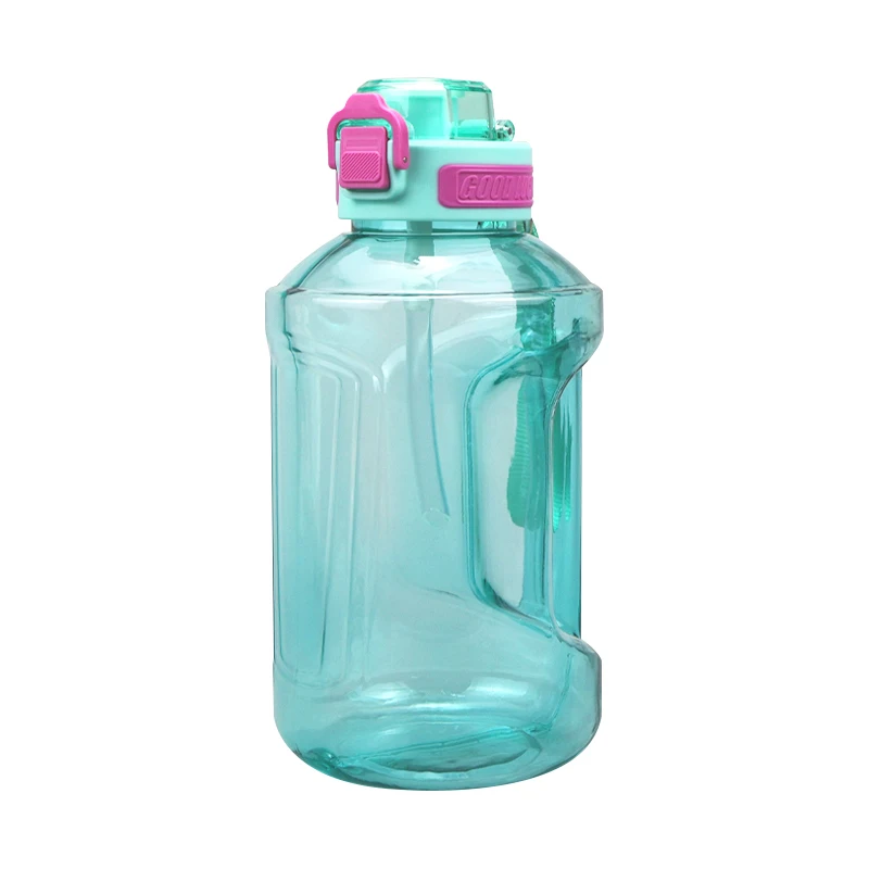 Customizable 1.65L PC Handle Straw Plastic Bottle PETG 2.2L Fitness Workout Sports Water Bottle