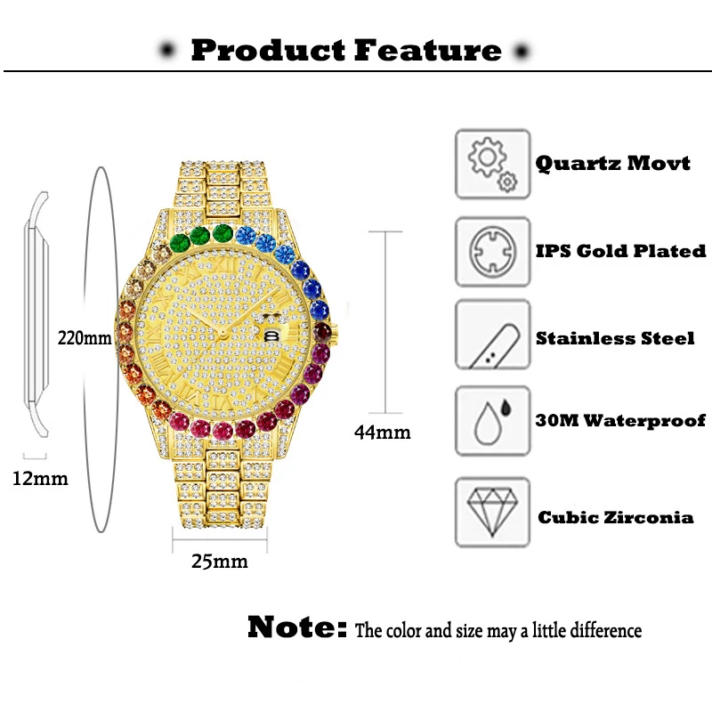 Watch Wrist Men Diamond Quartz | GoldYSofT Sale Online