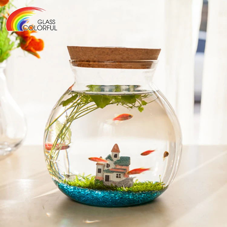 Bulb Bowl Clear Glass 25cm 7lt for Aquarium Fish Centerpieces sus 