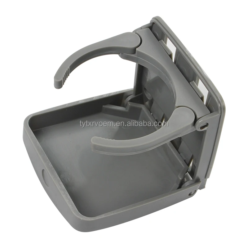 Grey Universal Adjustable Folding Cup Holder Coffee Drink Bottle Stand Mount For Marine Rv Car