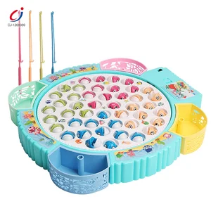 Chengji High Quality Cheap Price Children Electric New Kids Fishing Toy Rotating Electric Music Fishing Game Toy