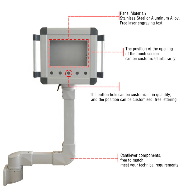 CNC Suspension System Electrical Enclosures Terminal Box Control Panel Aluminum Cantilever Support Arm System for HMI