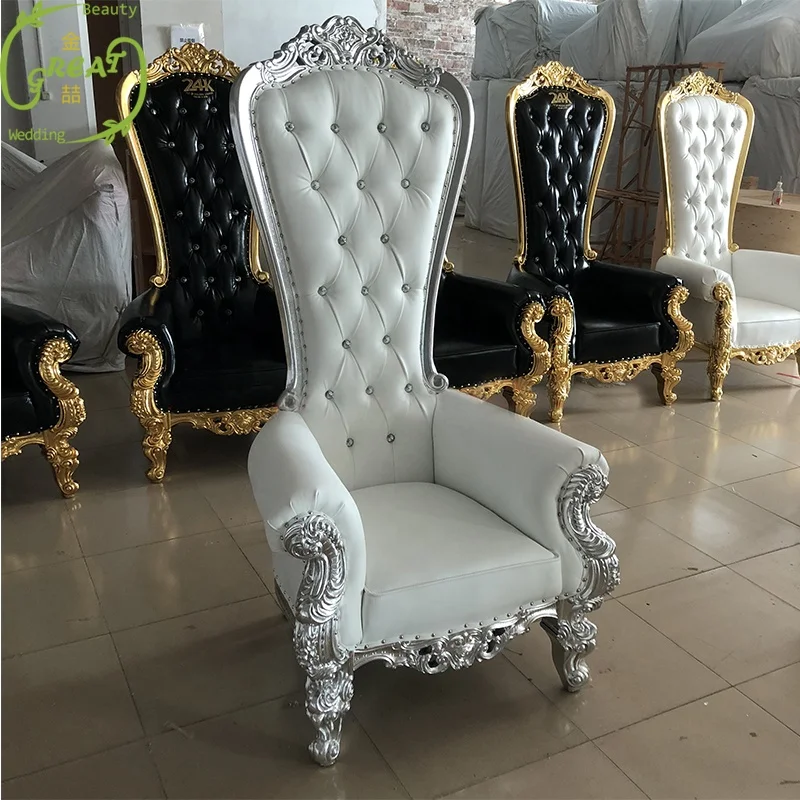 Great Foshan Factory Wedding High Back Cheap Royal King/Queen Throne Sofa  Chair for Party