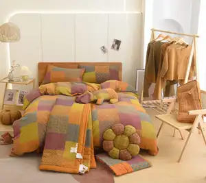 Nantong Hot Sale 4pcs Double Layer Cotton  Printing Duvet Cover Set