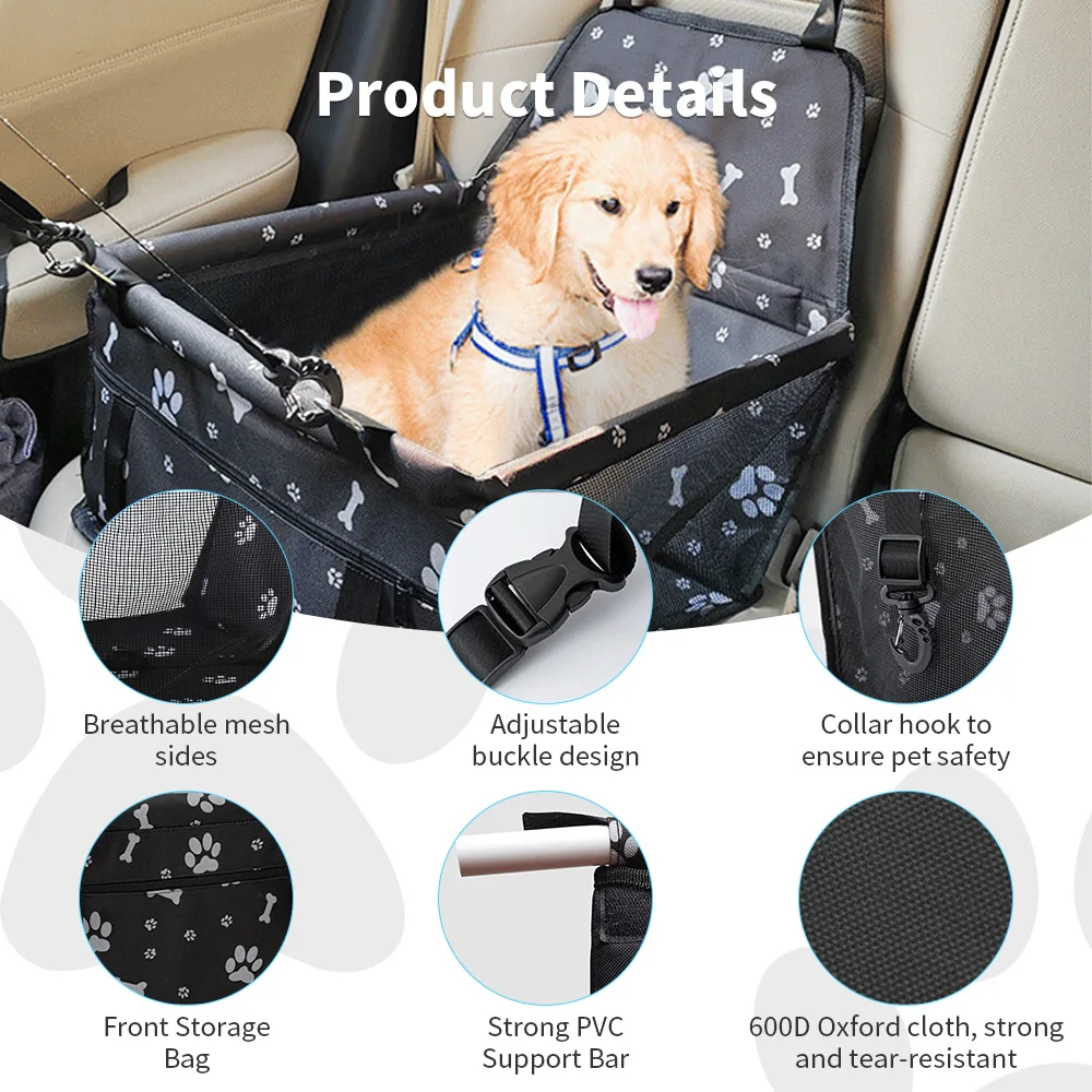 Hot selling customized travel safety luxury portable dog car booster seat bed factory