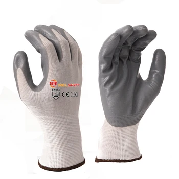 SNELLsafety 13 Gauge Nitrile Coated Gloves Custom Industrial Safety Men Touch Grip Work Knitted Gloves 2025 Import From China