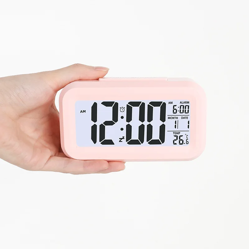 LCD Smart Clock Electronic Student Desktop Clock Mute Glow-in-the-dark Kids Wake up Alarm Clock