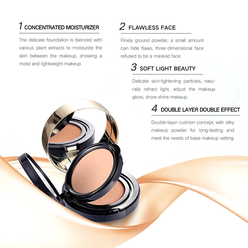 Cushion Compact Natural Waterproof Coverage BB Cream Foundation Private Label Air Cushion Foundation