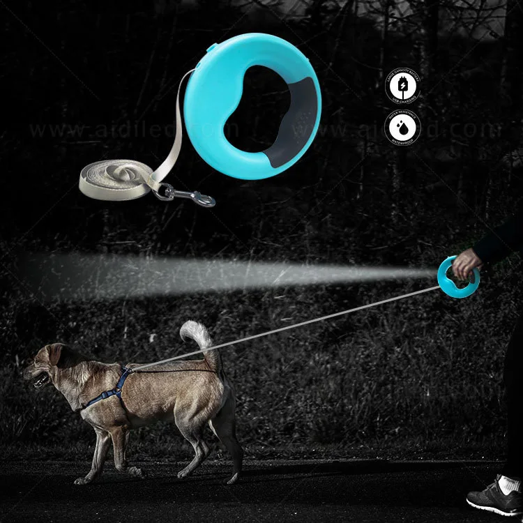 2021 Latest Upgrade Pet Walking LED Light Adjustable Retractable Dog Leash for Running Walking Hiking