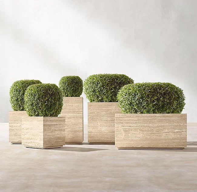 product factory wholesale of custom made travertine marble natural stone garden design for outdoor garden use-0