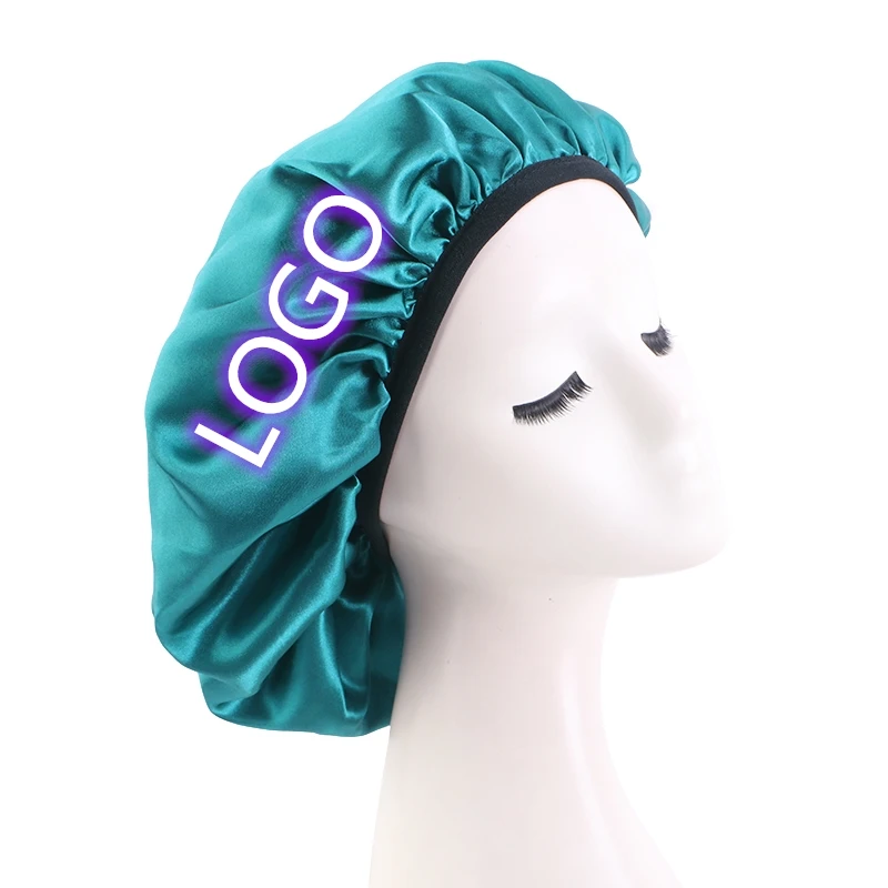 New Extra Satin Bonnet Custom Logo Sleep Cap Hair Satin Sleeping Bonnets With Logo