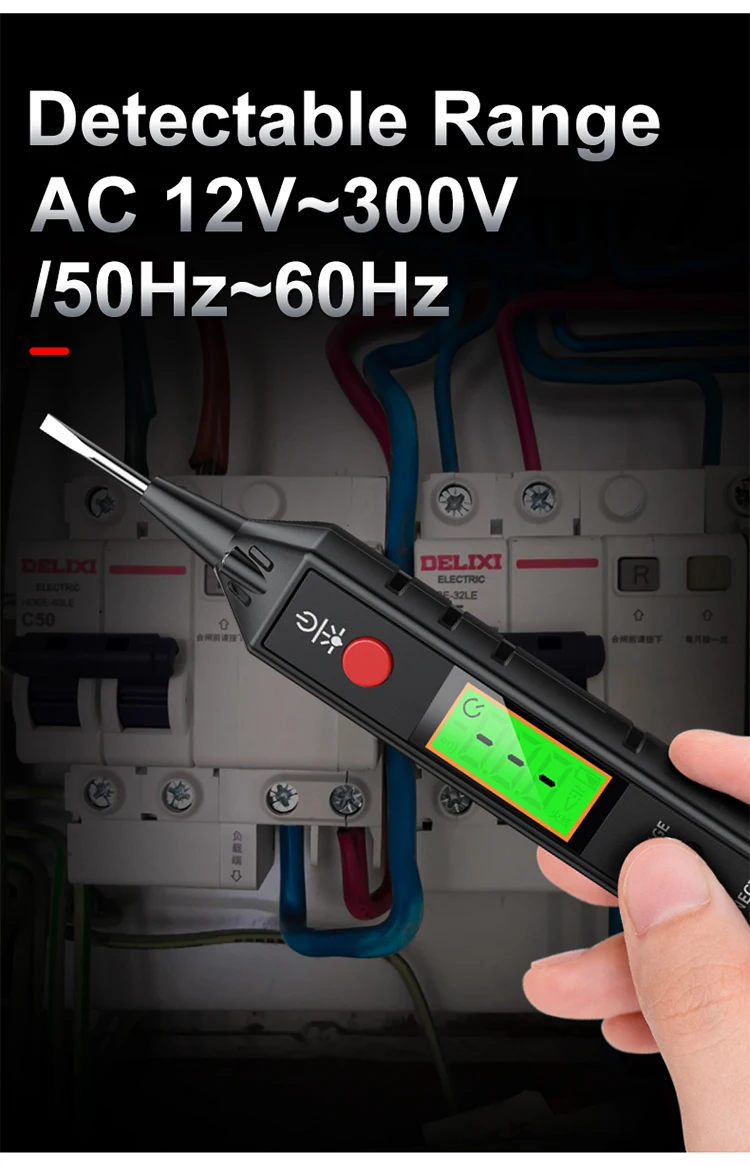 High Sensitivity Measurable Ac Voltage 12v300v Digital Voltage Tester