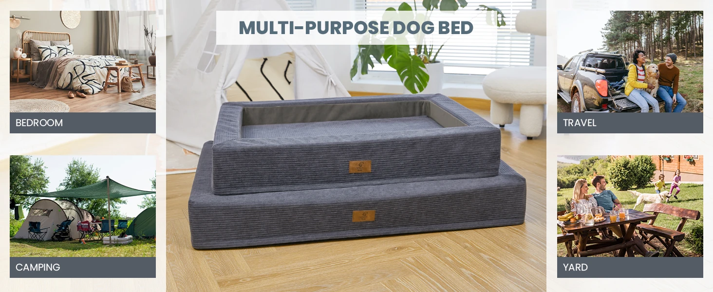 Orthopedic Dog Bed For Large Dogs Washable Cat Bed With Removable Cover 2 In 1 Mulitipurpose