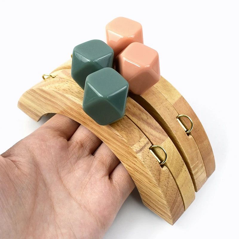 Meetee XP054 14cm DIY poignée de sac en bois tissé à la main accessoires  pour bagages valise et anneau en D cadre de couture pour sac à main