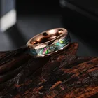 Rings Ring Abalone Rings Stainless Steel Rings Titanium Steel Ring 8MM Rose Gold Plated Tungsten Steel Abalone Shell Ring For Men