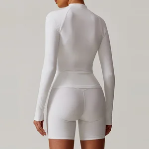 Sportswear Custom Logo Activewear Lulu Tech Quick Dry Breathable High Elastic Knit Long Sleeve Yoga Running T-shirts&Tops