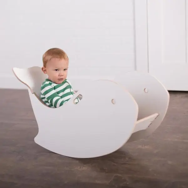 Высококачественное детское деревянное мини-кресло-качалка с