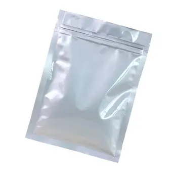 Custom silver black printed pouch vacuum 3 side seal plastic zipper 100g aluminum foil bag for food packaging