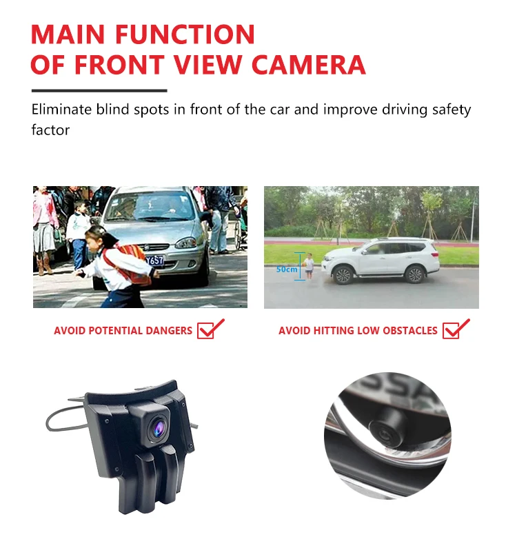 Wemaer OEM Front Car Camera 170 Degree HD Waterproof Night Vision View Wide Angle Car Camera for Prado Suv details