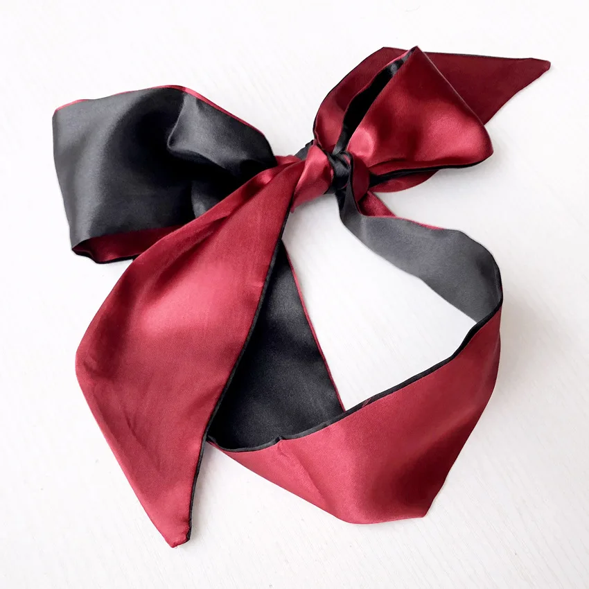 Black Silk Ribbon Hair Bow 