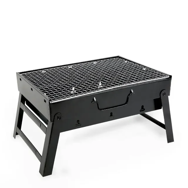 Portable Fireproof Folding Barbecue Rack Camping BBQ Tools Silver Charcoal Barbecue Grill For Camping Outdoor