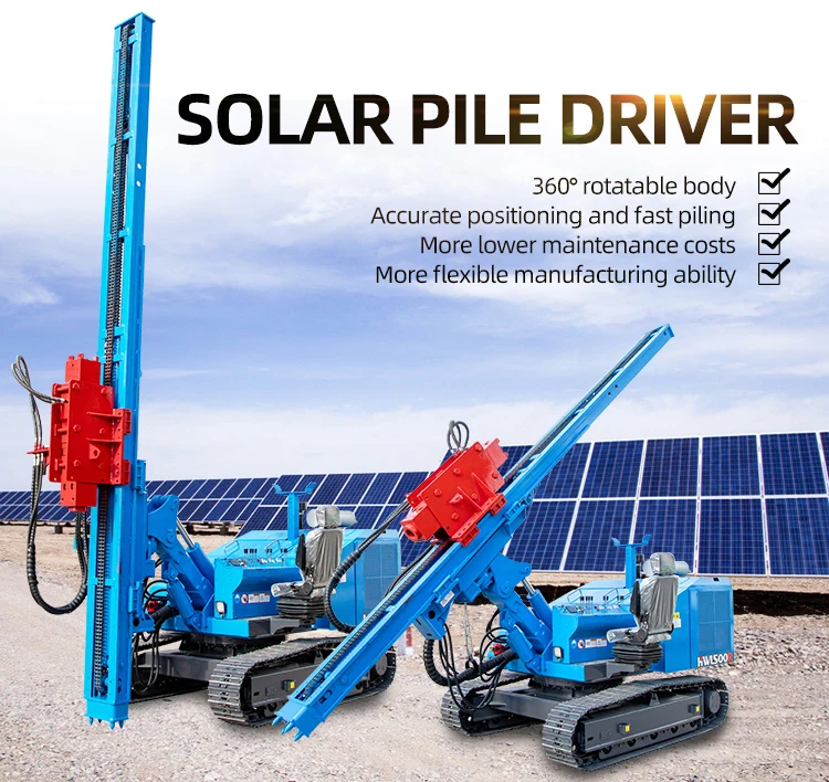 Hydraulic Pile Driving Machine Ground Screw Machine Bore Well Solar ...