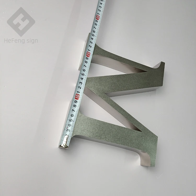 Laser Cutting 3d Non Directional Brushed Silver Matt Stainless Steel Letter Sign