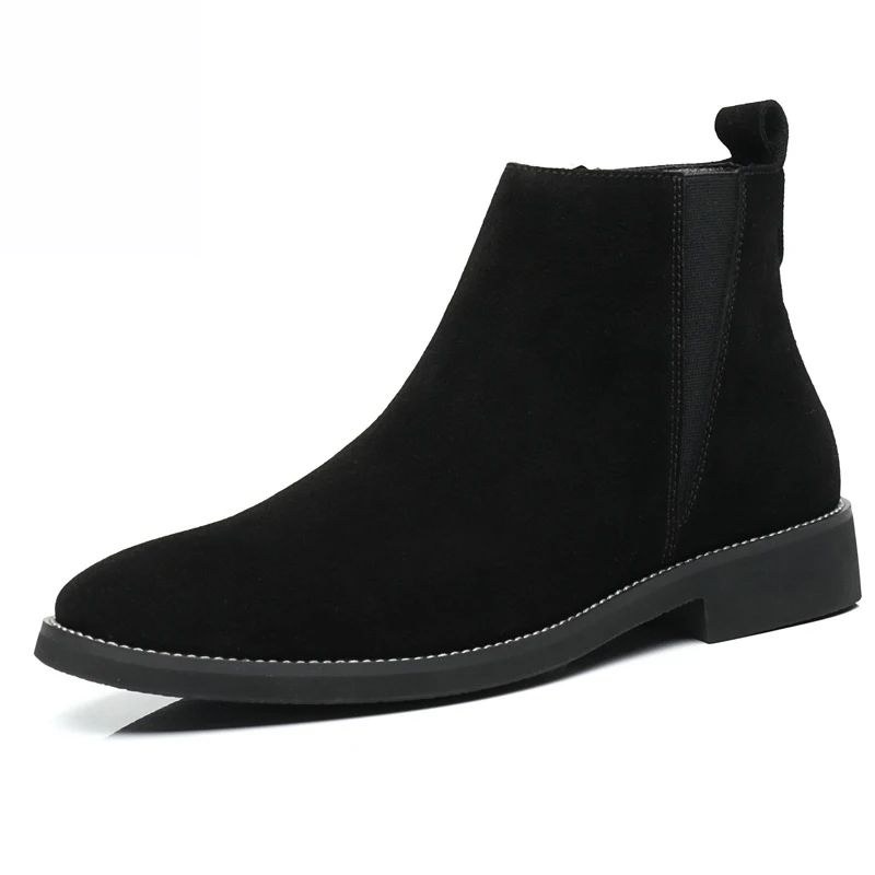 chelsea black genuine leather suede ankle casual boots men on m.alibaba.com