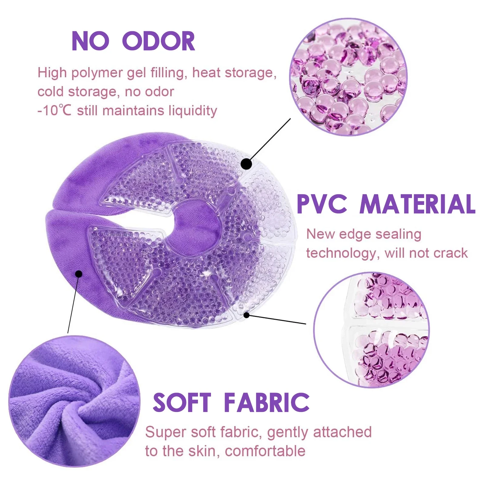 Manufacturer Customized Health Care Supplies Breast Pain Relief Therapy Hot Cold Gel Ice Pack Washable Solid Nursing Pad