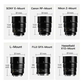 TTArtisan 90mm F1.25 Full Frame MF Mirrorless Camera Lens for E/Z/RF/GFX/X1D Sony E-Mount A7 A7II A7R A7S A9 A7C detail image