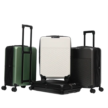 2024  New  Design foldable trolley case  collapsible travel suitcase Folding  luggage  with Aluminum trolley travel suitcase