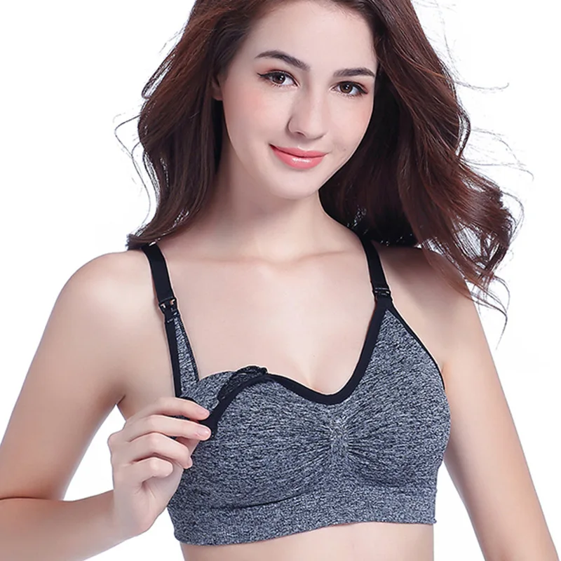 Cotton Spandex Padded Front Open Nursing Bra for Easy Feeding