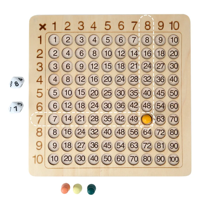 Jogo de Tabuleiro de Adição de Multiplicação, 2 em 1 multiplicação e  adição de tabuleiro jogo Montessori para aprender matemática,Brinquedo de  jogos de tabuleiro de multiplicação de montessori Maxten