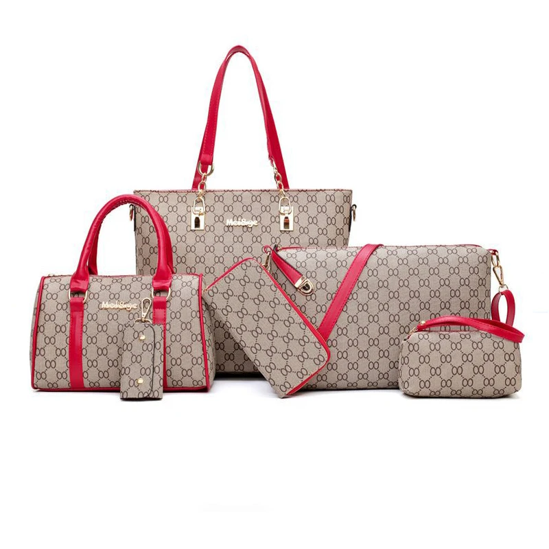 Bolso De Mano De Piel Sintética Para Mujer,Bolsa De Mano Femenina De  Diseñador,6 Unidades - Buy Bolsos De Las Mujeres,Bolso Conjuntos,Bolsas De  Moda Product on Alibaba.com