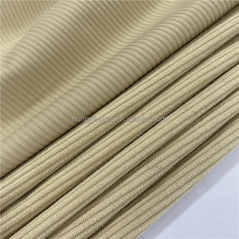 Фабричное производство, Вельветовая ткань из 100% полиэстера в полоску, 20 валов