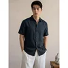Camisa azul de manga corta